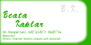 beata kaplar business card